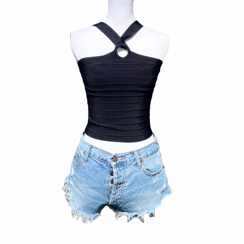 2/$25Black Bandage Loop Neck Forever 21 Blouse Top